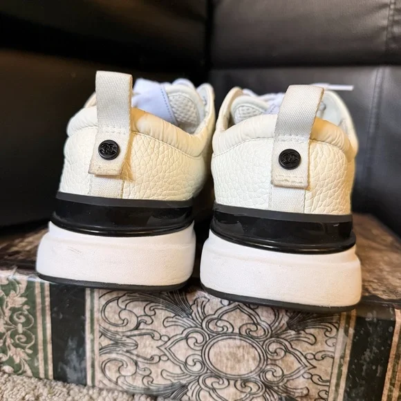 CHANEL Ivory Calfskin Suede Sneakers 42 - Picture 6 of 10